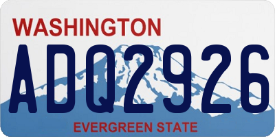 WA license plate ADQ2926