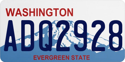 WA license plate ADQ2928