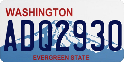 WA license plate ADQ2930