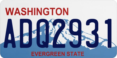 WA license plate ADQ2931