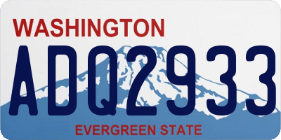 WA license plate ADQ2933