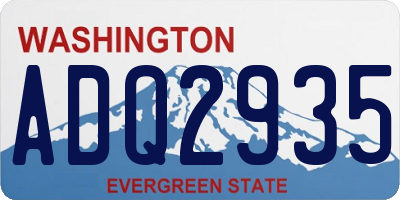 WA license plate ADQ2935