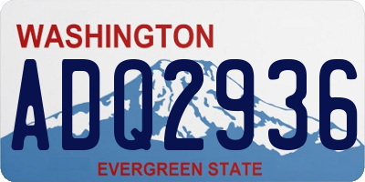 WA license plate ADQ2936