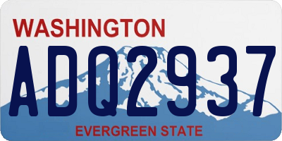 WA license plate ADQ2937
