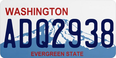 WA license plate ADQ2938