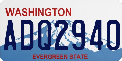 WA license plate ADQ2940
