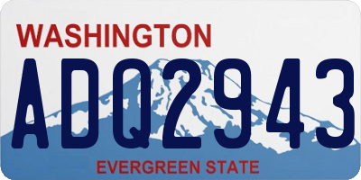 WA license plate ADQ2943