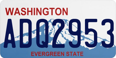 WA license plate ADQ2953