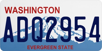 WA license plate ADQ2954