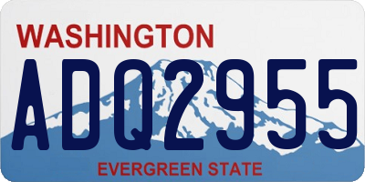 WA license plate ADQ2955