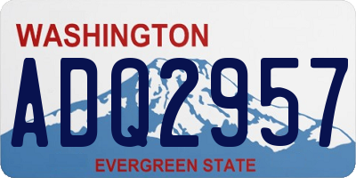 WA license plate ADQ2957