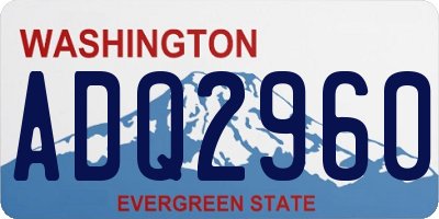 WA license plate ADQ2960