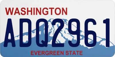WA license plate ADQ2961