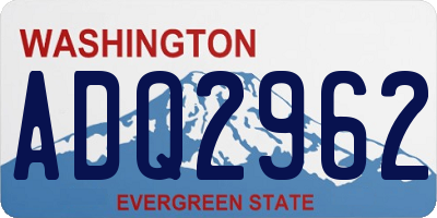 WA license plate ADQ2962