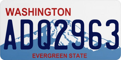 WA license plate ADQ2963