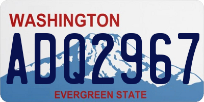 WA license plate ADQ2967