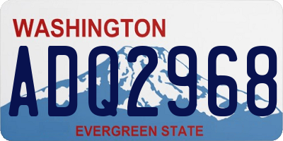 WA license plate ADQ2968