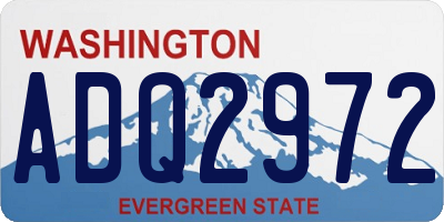 WA license plate ADQ2972