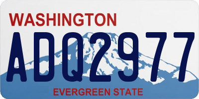 WA license plate ADQ2977