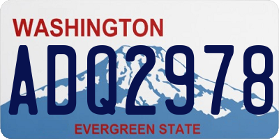 WA license plate ADQ2978