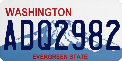WA license plate ADQ2982