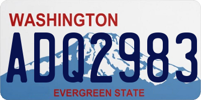 WA license plate ADQ2983