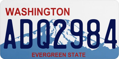 WA license plate ADQ2984