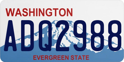 WA license plate ADQ2988