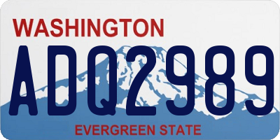WA license plate ADQ2989
