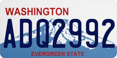 WA license plate ADQ2992