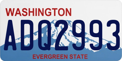 WA license plate ADQ2993