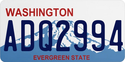WA license plate ADQ2994