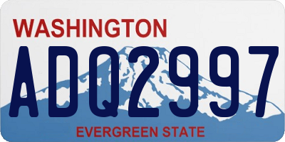 WA license plate ADQ2997