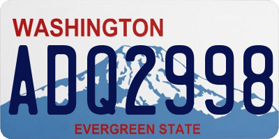 WA license plate ADQ2998