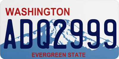 WA license plate ADQ2999