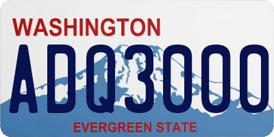 WA license plate ADQ3000
