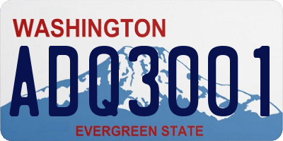 WA license plate ADQ3001