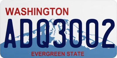 WA license plate ADQ3002