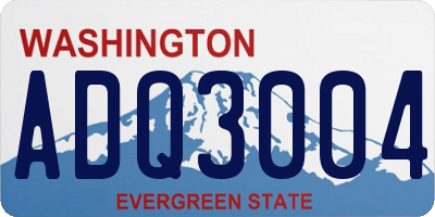 WA license plate ADQ3004