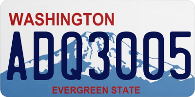 WA license plate ADQ3005