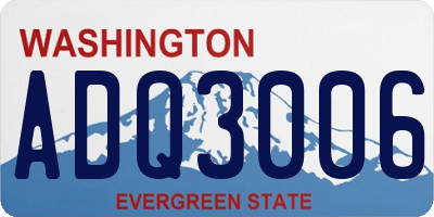 WA license plate ADQ3006