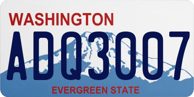 WA license plate ADQ3007
