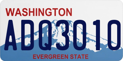 WA license plate ADQ3010