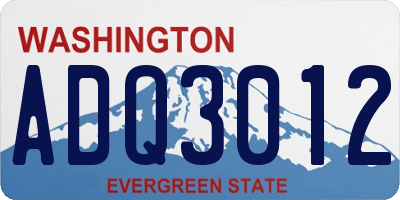 WA license plate ADQ3012