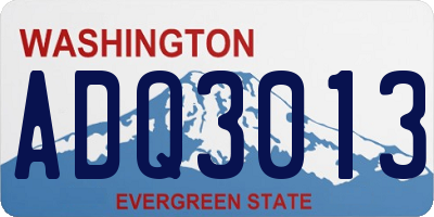 WA license plate ADQ3013