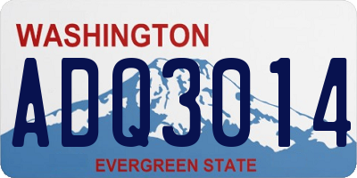WA license plate ADQ3014