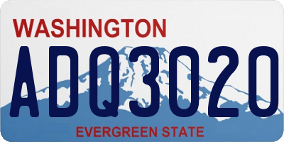 WA license plate ADQ3020