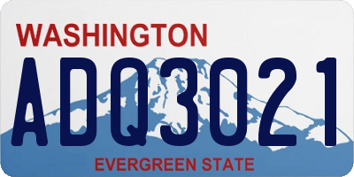 WA license plate ADQ3021