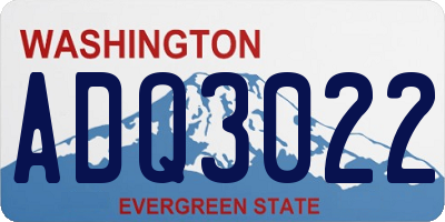 WA license plate ADQ3022