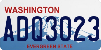 WA license plate ADQ3023